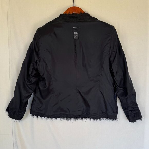 Doncaster Collection Black Tweed Fluffy Fringe Formal Suit Jacket Plus Size 18W - Picture 10 of 15